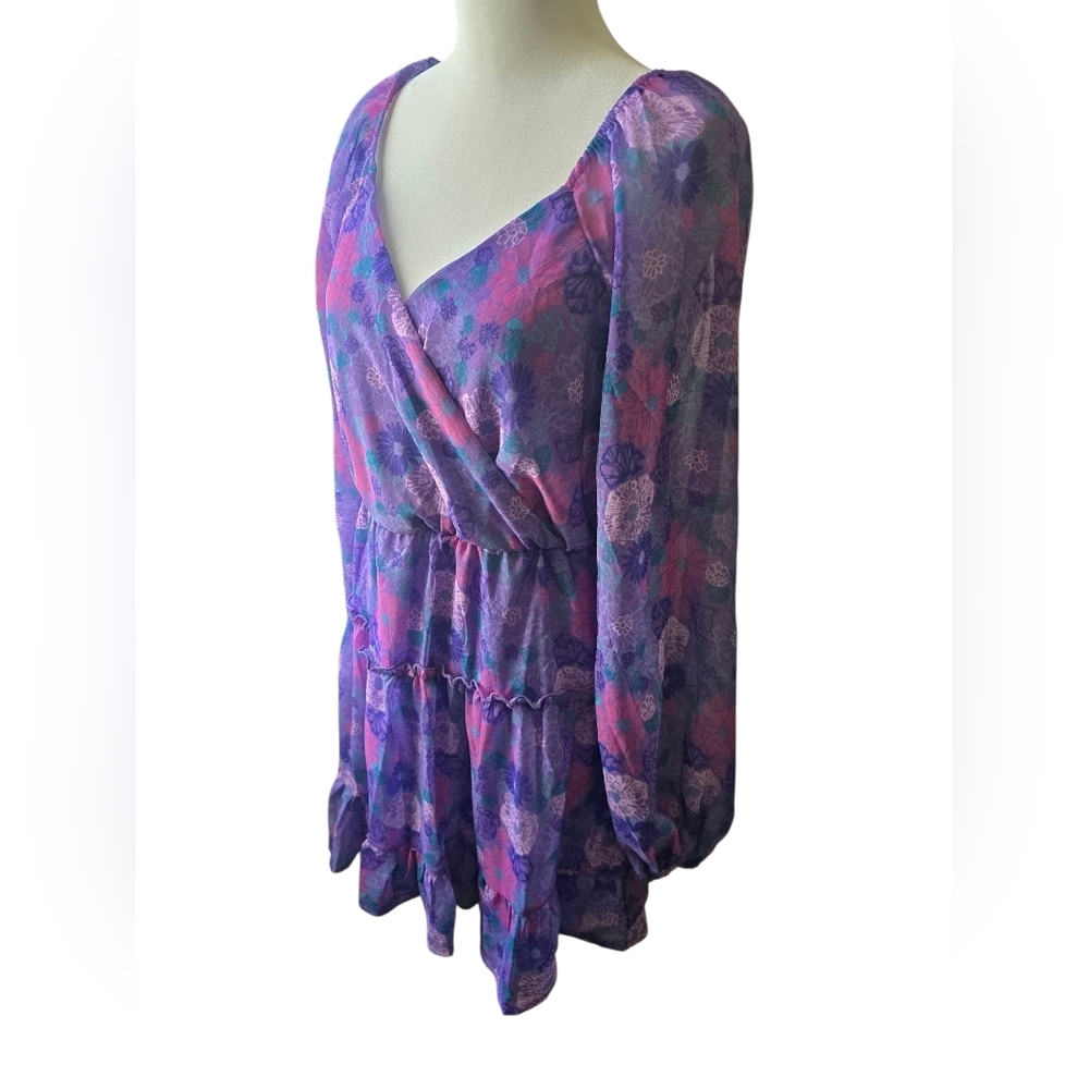 Peach Love California Purple and Blue Dress - Picture 3 of 5
